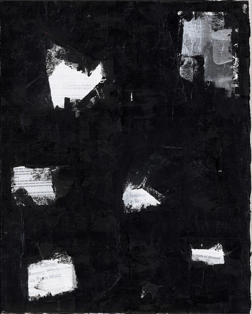 FOR AHMAUD ARBERY 30 in x 24 in MIXED MEDIA | ACRYLIC AND PAPER ON CANVAS